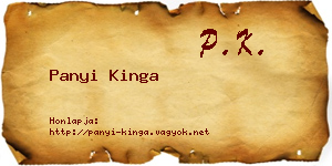 Panyi Kinga névjegykártya